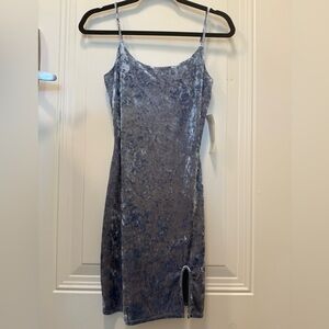 Blue Velvet Mini Dress
